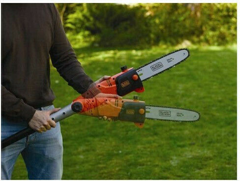 Black & Decker PS7525 Telescopic Pole Saw Electric 800W Total Length 270cm and Blade 25cm