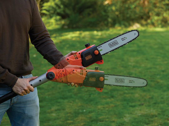 Black & Decker PS7525 Telescopic Pole Saw Electric 800W Total Length 270cm and Blade 25cm