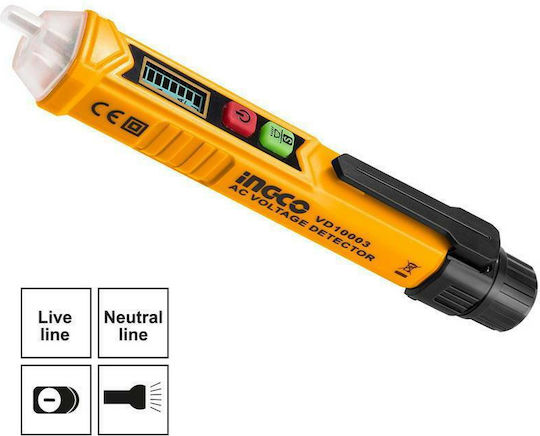 Ingco Detector de Tensiune VD10003 AC cu Interval de Măsurare 12 - 1000V