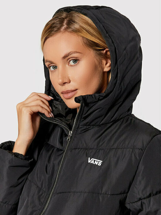 Foundry Women's Long Puffer Jacket for Winter Black