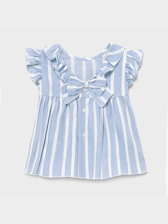 Kinderbluse Kurzarm Hellblau