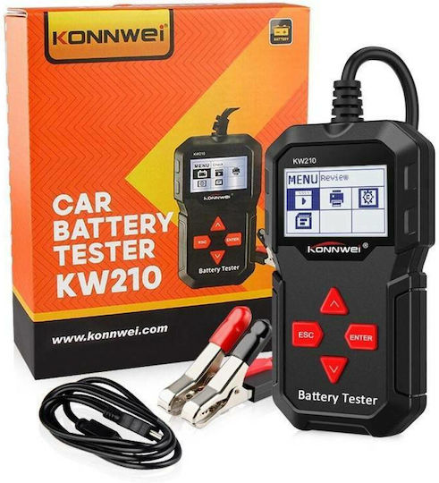 Konnwei KW210 Digital Battery Tester with Crocodile Clips 12V 220AH