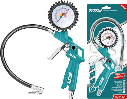 Total Air Pressure Gauge with Tyre Inflator Pistol 8.5bar TAT11601