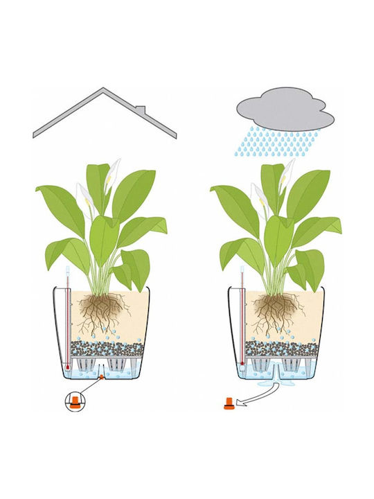 Lechuza Classico Self-watering Pot Plastic Slate 43x43x40cm.
