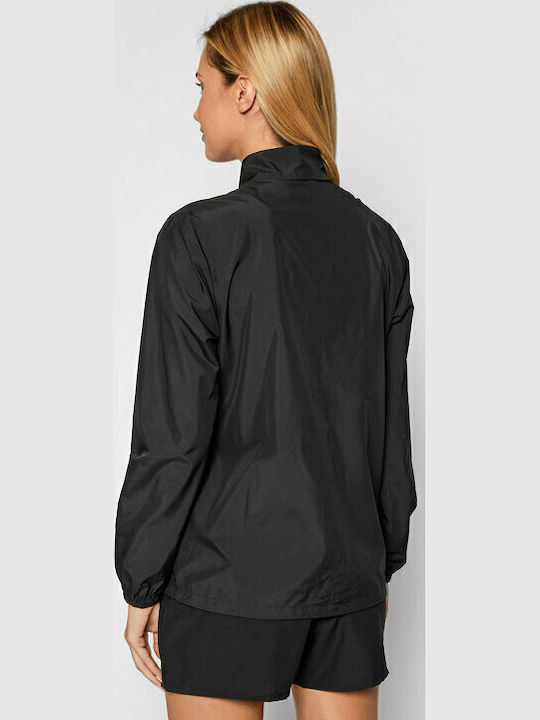 Women's Running Short Sports Jacket Waterproof and Windproof for Spring or Autumn Black