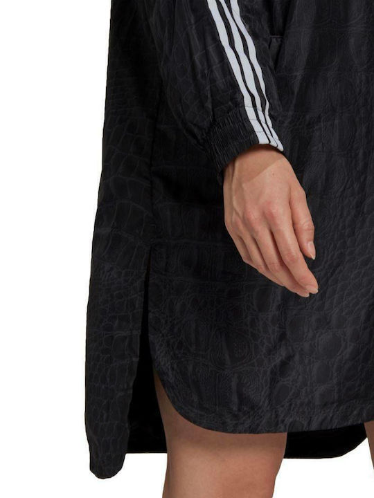 Originals Women's Long Sports Jacket for Winter with Hood Black