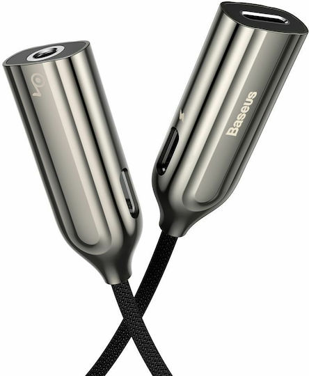Baseus L55 Μετατροπέας Lightning male σε Lightning 2x female Γκρι