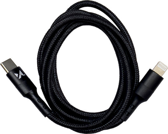 Wozinsky Geflochten USB-C zu Lightning Kabel 18W Schwarz 1m (WUC-PD-CL1B)