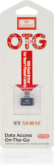 Earldom OT03 Μετατροπέας micro USB male σε USB-A female 1τμχ