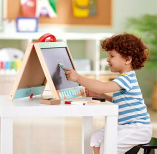 Hape Store and Go Easel Πίνακας Μαγνητικός / Μαρκαδόρου / Μαυροπίνακας Διπλής Όψης 33x35εκ.