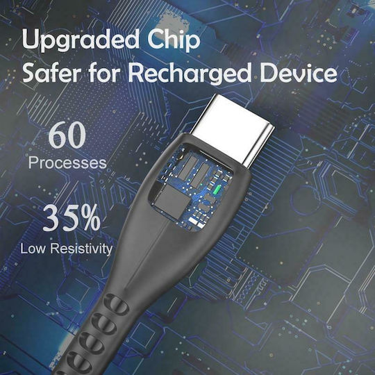 Awei CL-115T USB 2.0 Cable USB-C male - USB-A Μαύρο 1m AW-CL-115T
