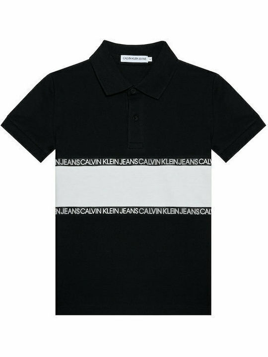 Polo pentru copii Cu mânecă scurtă Negru Block
