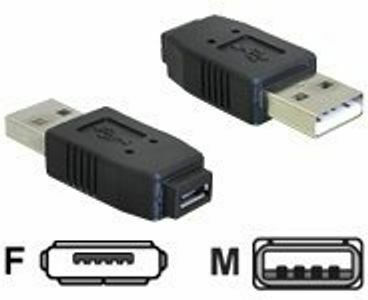 DeLock Конвертор USB-A мъжки към micro USB женски Черен 1бр 65029