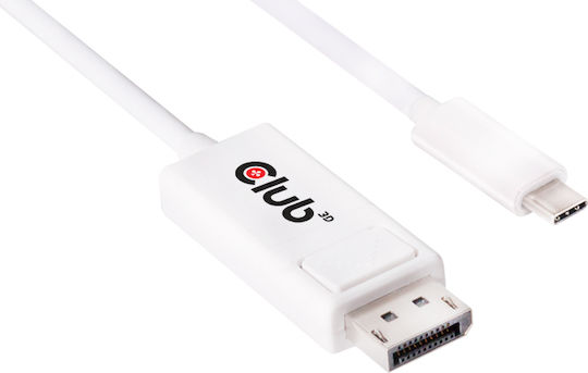Club3D Μετατροπέας DisplayPort male σε USB-C male Λευκό 1τμχ CAC-1517