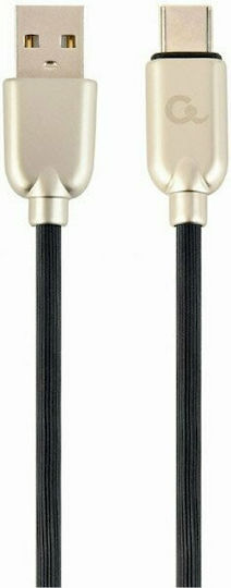 Cablexpert Premium Rubber Braided USB 2.0 Cable USB-C male - USB-A Black 1m (CC-USB2R-AMCM-1M)