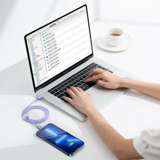 Baseus Crystal Shine Braided USB-C to Lightning Cable 20W Purple 1.2m (CAJY000205)