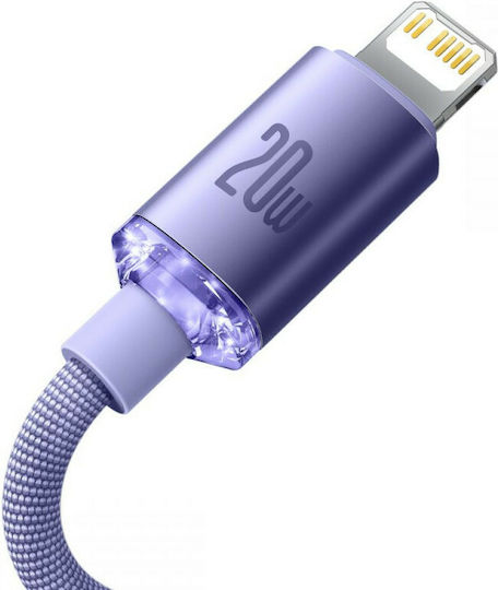 Baseus Crystal Shine CAJY000705 Braided USB-C to Lightning Cable 20W Purple 2m