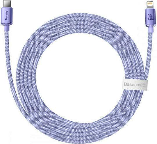 Baseus Crystal Shine CAJY000705 Braided USB-C to Lightning Cable 20W Purple 2m