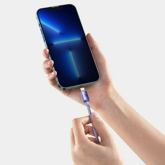 Baseus Crystal Shine CAJY000705 Braided USB-C to Lightning Cable 20W Purple 2m