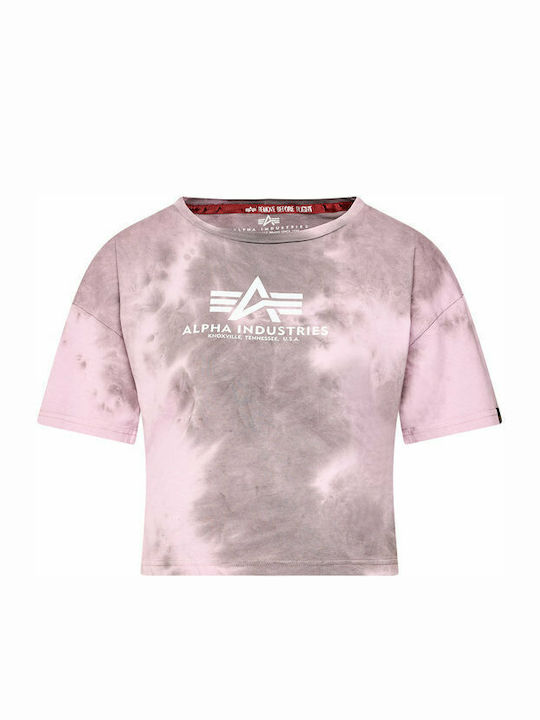 Women's Summer Crop Top Cotton Short Sleeve Pink