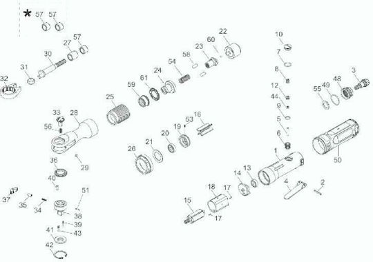 Beta 1921I Cheie cu clichet pneumatică 1/2" Lungime 50.8mm. 019210035