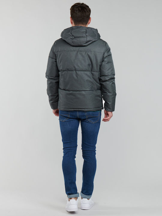 Jack & Jones Geacă pentru bărbați de iarnă Puffer Dark Grey Melange