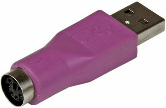 StarTech Μετατροπέας USB-A male σε PS/2 female Μωβ 1τμχ GC46MFKEY