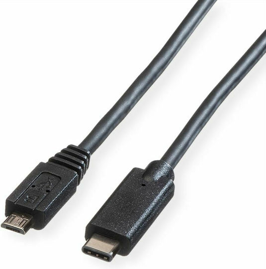 Roline USB 2.0 Kabel USB Typ-C männlich - micro USB-A Schwarz 2m 11.02.9021