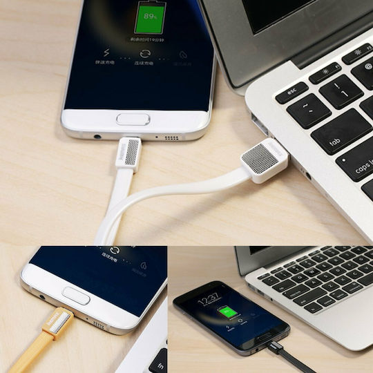 Remax Platinum RC-044a Flat USB 2.0 Cable USB-C male - USB-A Μαύρο 1m