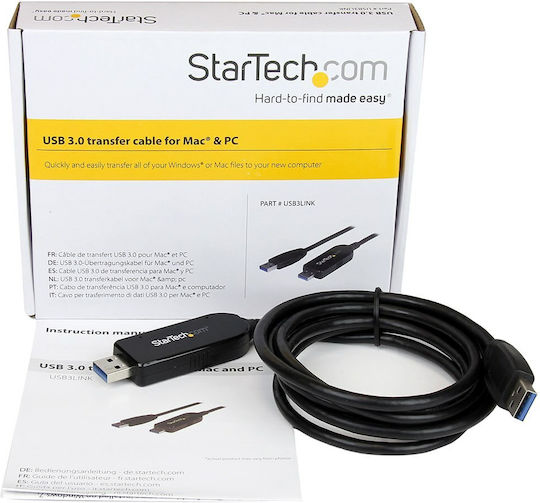 StarTech USB 3.0 Cable USB-A male - USB-A male Μαύρο 1.9m (USB3LINK)