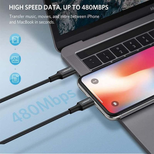 Ugreen US171 USB-C to Lightning Cable 18W Μαύρο 1m (60751)