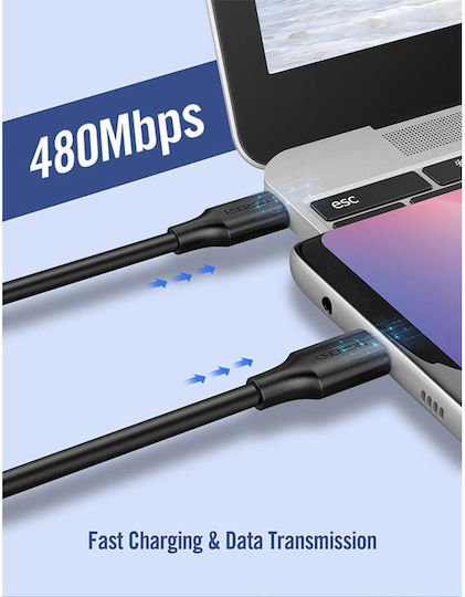 Ugreen US286 USB 2.0 Cable USB-C male - USB-C 60W Μαύρο 2m 10306