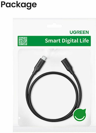 Ugreen Video Cable USB-C Male - USB-C Female 100W PD Black 1m 10387
