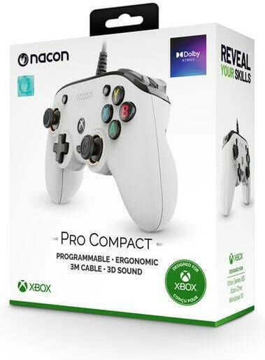 Nacon Pro Compact Ενσύρματο Gamepad για PC / Xbox One / Xbox Series White