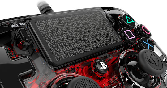 Nacon Wired Illuminated Compact Controller για PS4 Crystal Red