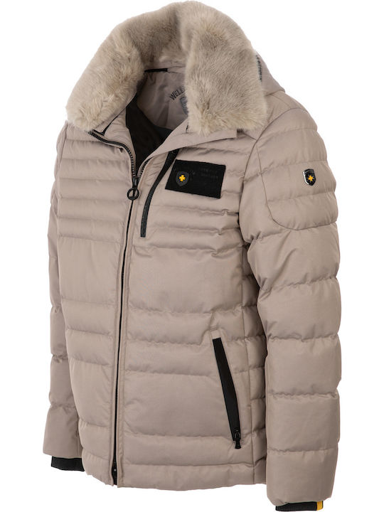 Geacă de Iarnă Puffer Bej