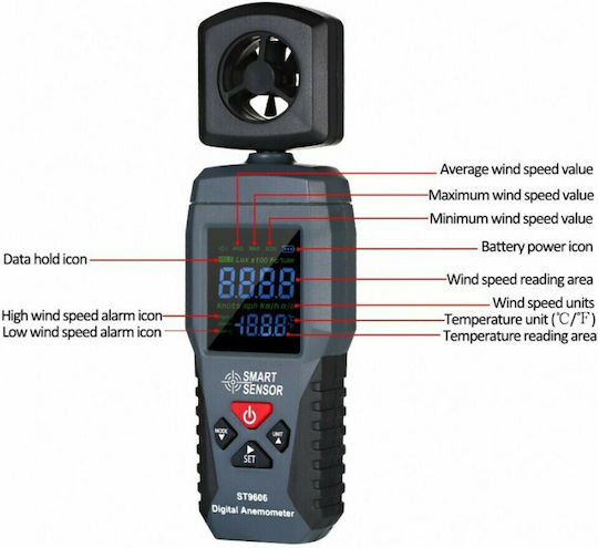 Smart Sensors ST9606 Wind Gauge with Sensor 0,3~30m/s