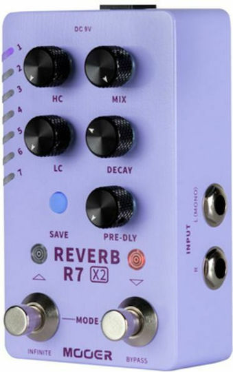 Mooer R7 X2 Педал Ефект Реверберация Електрическа китара