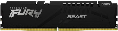 Kingston Fury Beast 32ГБ DDR5 RAM с 2 модула (2x16GB) и Скорост 5200 за Настолен компютър (KF552C40BBK2/32)