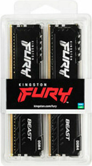Kingston Fury Beast 16GB DDR4 RAM cu 2 module (2x8GB) și Viteză