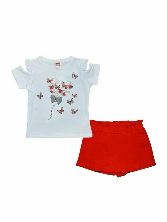 Joyce Kids Set with Shorts Summer 2pcs White