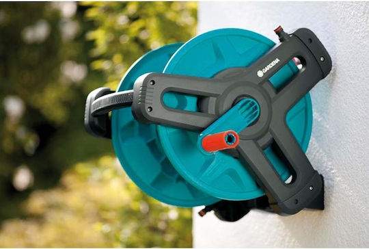 Gardena 50 Classic Wall Mounted Hose Reel with 20m Hose with Rewind Handle