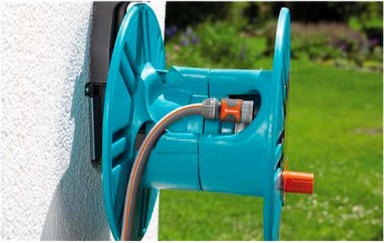Gardena Classic Wall Mounted Hose Reel Without Hose With Rewind Handle