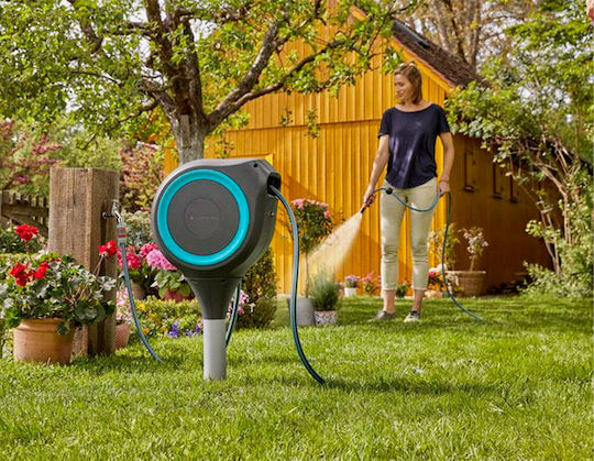 Gardena Rollup M Automatic Watering Wind Wall Mounted with Hose 20m M