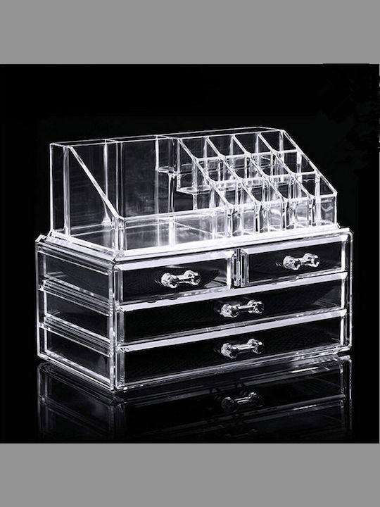 Factory Kosmetikorganisator Mit 4 Schubladen Transparent 24x20x15cm