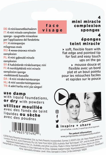Real Techniques Set with Make Up Sponges for Foundation Mini Miracle Complexion 4 Pieces
