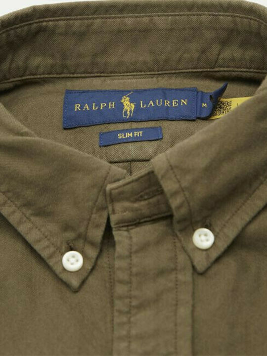 Long-sleeved Cotton Shirt Khaki