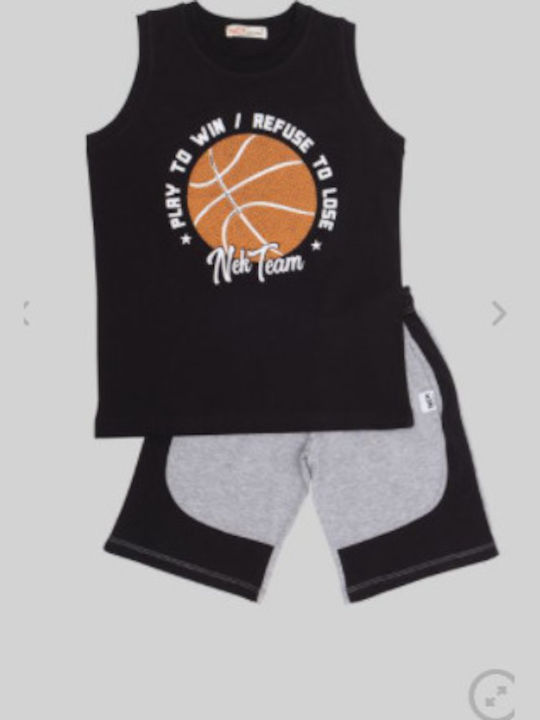 Kinder-Set mit Shorts Sommer 2Stück Schwarz