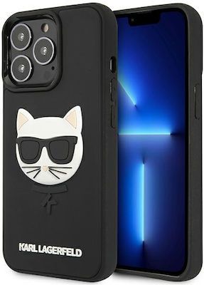 Karl Lagerfeld 3D Rubber Choupette Synthetic Back Cover Black (iPhone 13 Pro Max)