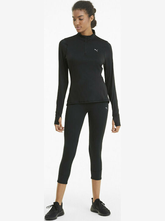 Vorite 3/4 Laufen Frauen Capri Leggings Hochgeschnitten Schwarz